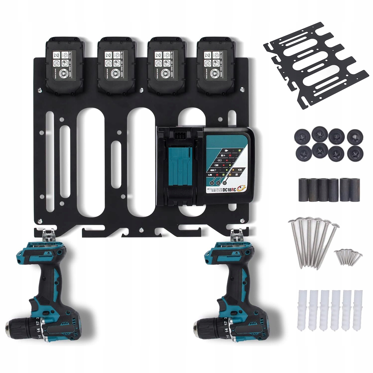Nástěnný Držák Na Akumulátorové Baterie Pro Makita 4-MÍSTNÝ