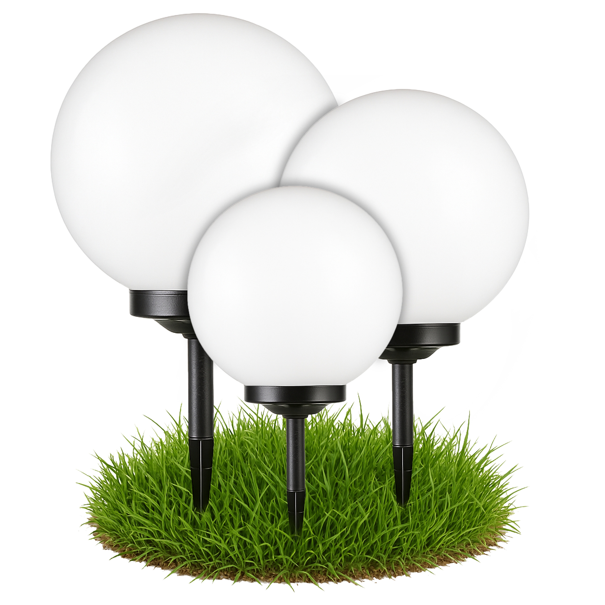 Zahradní solární Led lampy 3 Zapichovací lampy Snímač soumraku 30/20/15 cm