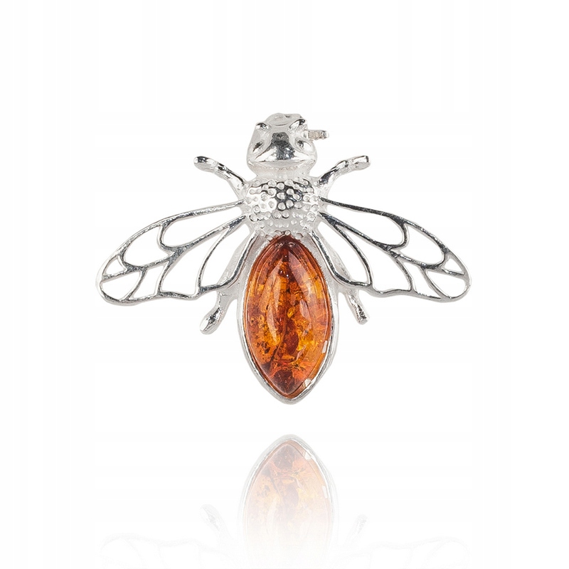 

Broszka Srebrna 925 Z Bursztynem Srebro