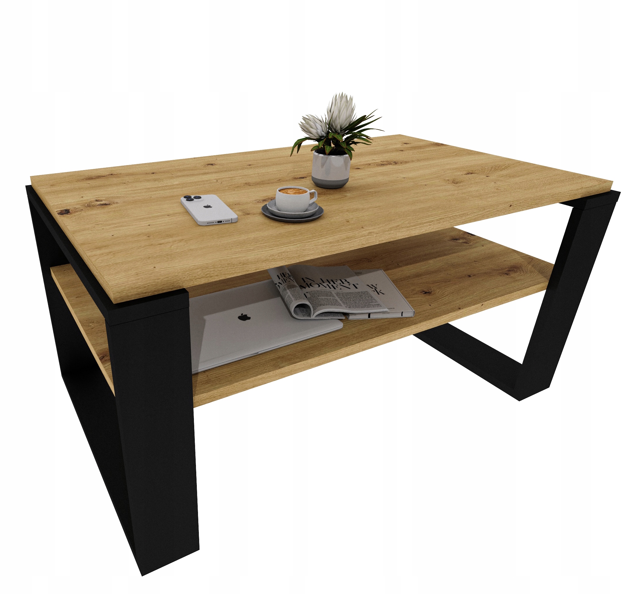 Konferenční stolek retro stůl dub artisan loft obývací pokoj kancelář