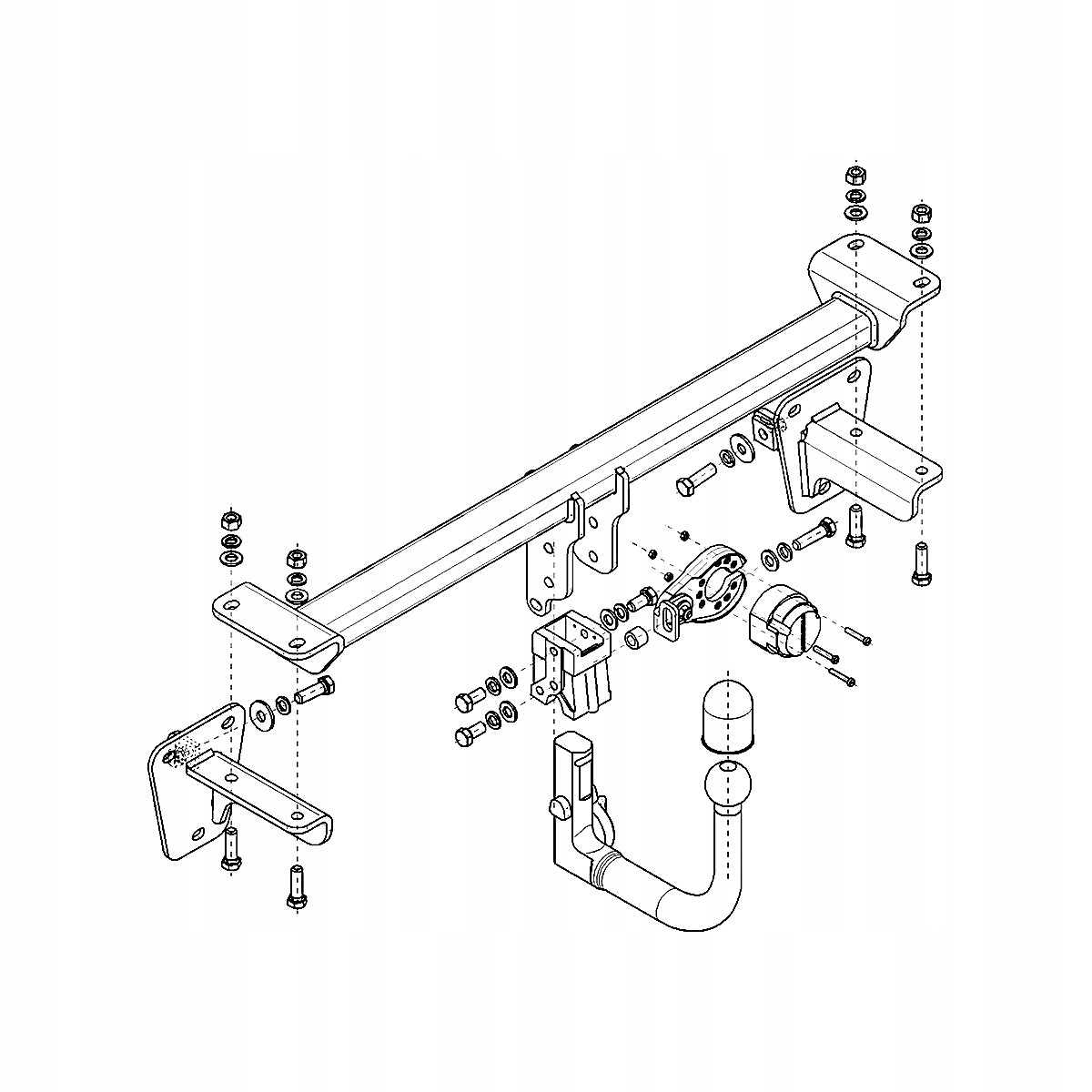 Hak holowniczy Wypinany Mercedes A W177 HTB od 18 MODUŁ 13 PIN GRATIS Nowy Producent Steinhof