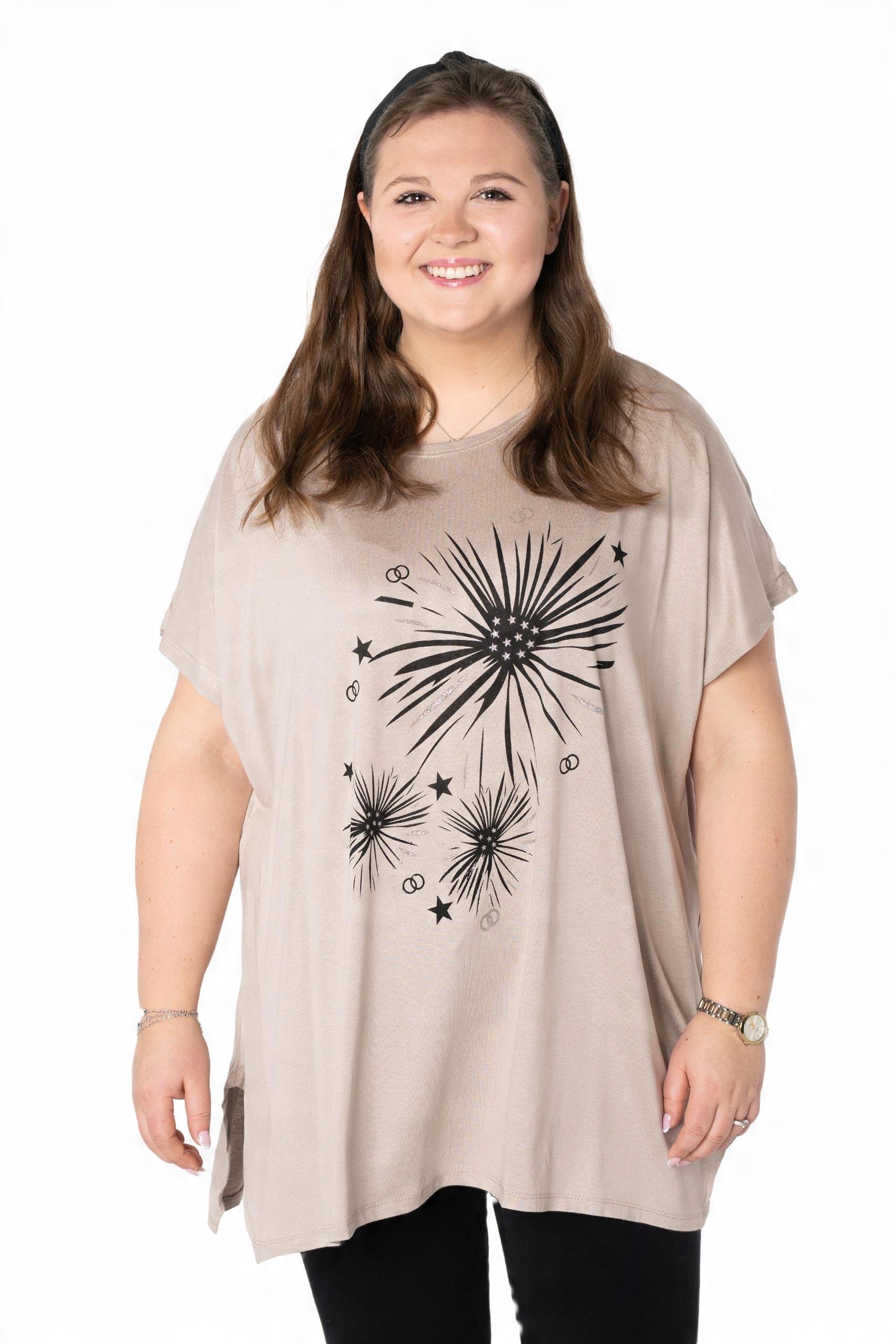 

Duża Długa Bluzka Damska Tunika Oversize Top 658-1