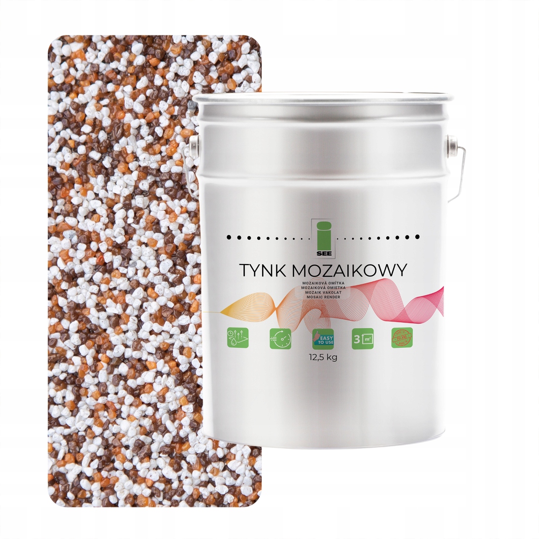 Mozaiková pryskyřičná omítka Marmolit Hnědá Rudá M61 12,5 kg Mrazuvzdorná