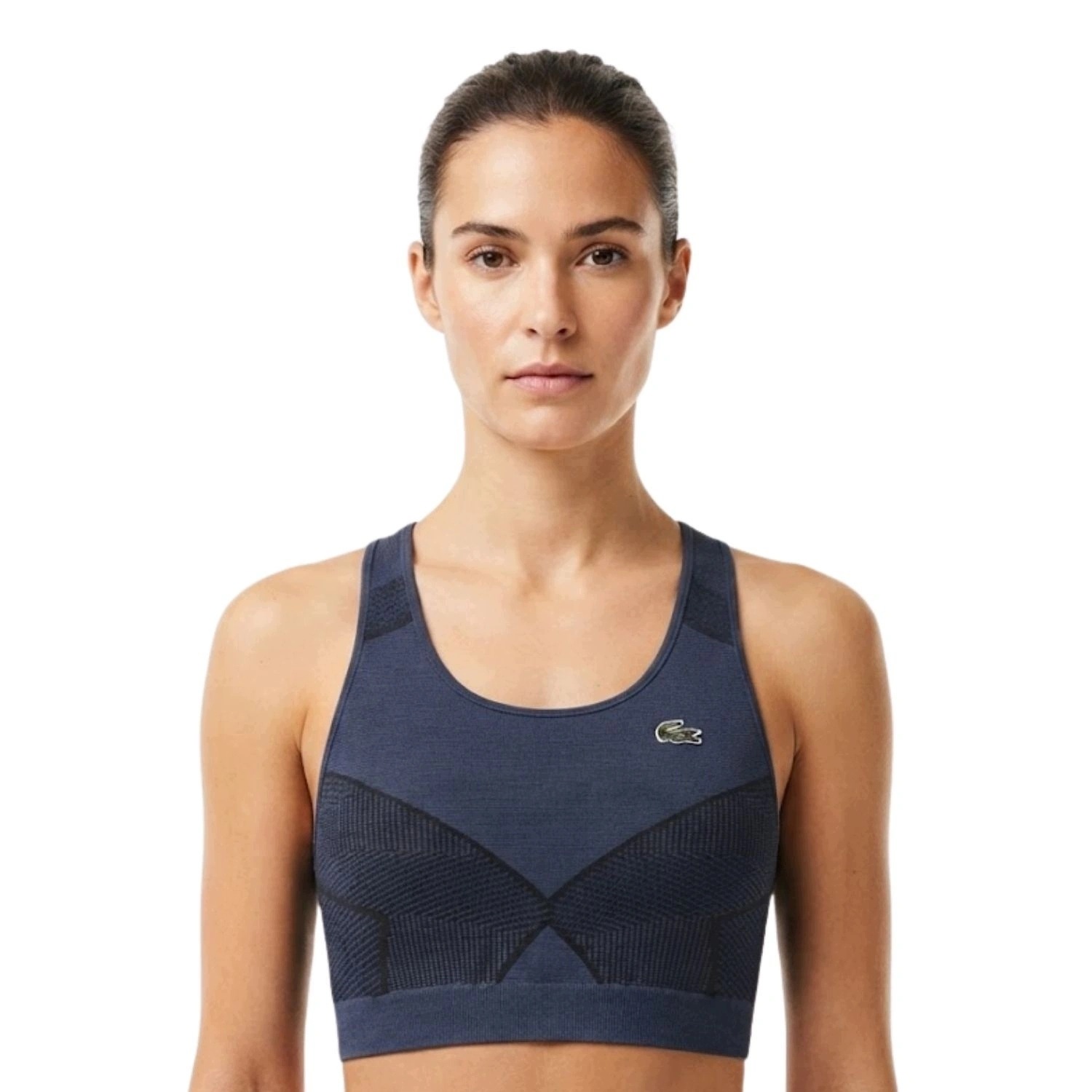 Dámský top Lacoste – sportovní podprsenka Seamless v modré barvě, vel. S