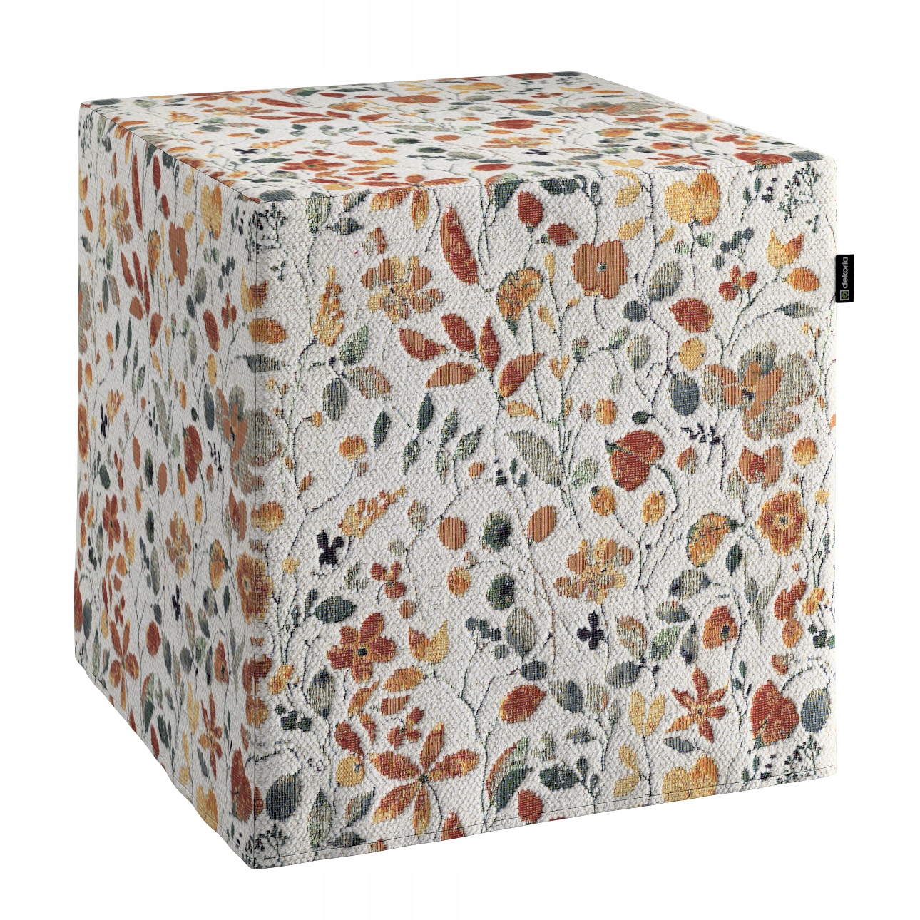 Dekoria Taburet kostka oranžovo-zelená