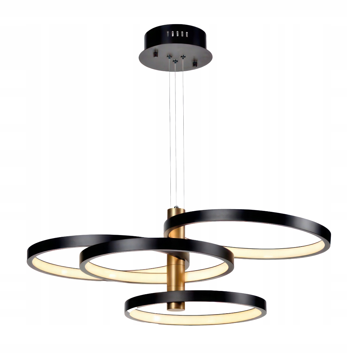 Moderní elegantní lampa Colica Ringi Led na zlatém válci obývací pokoj