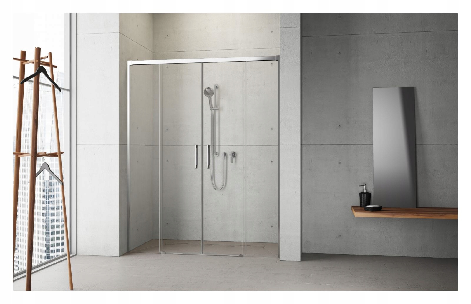 Drzwi prysznicowe RADAWAY Idea DWD 160 grafitowe Szerokość produktu 160 cm