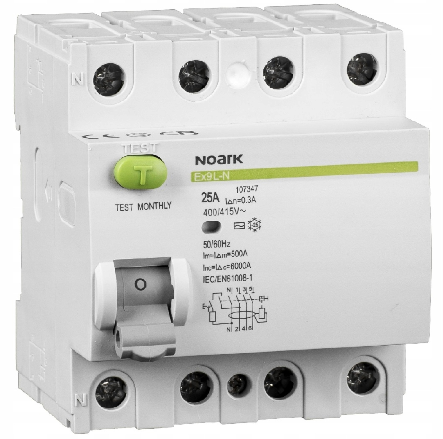 Wyłącznik różnicowoprądowy 4P 63A 30mA Ac 108333 Noark