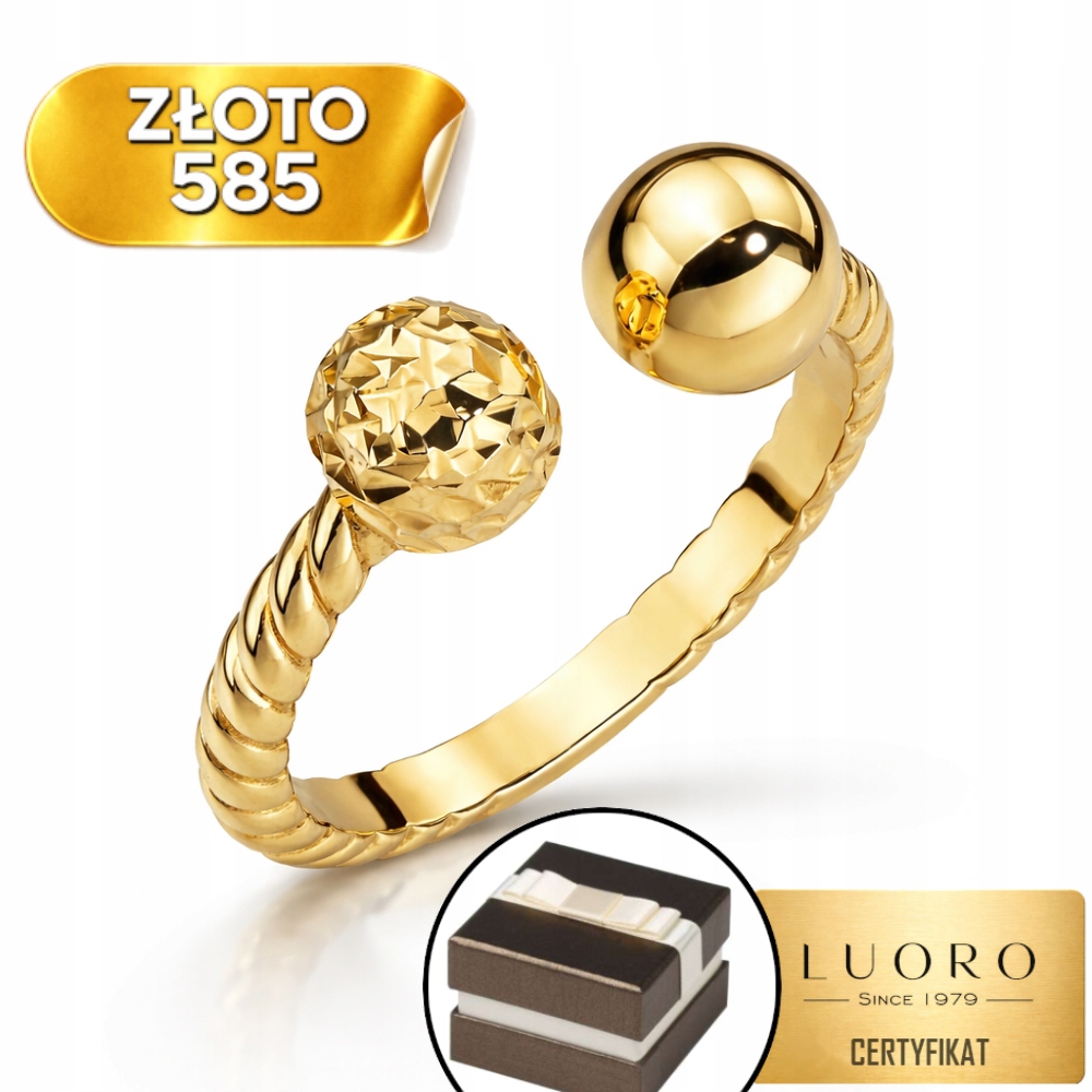 Prstýnek Z Pleteniny 585 14K S Diamantovou Kuličkou R18