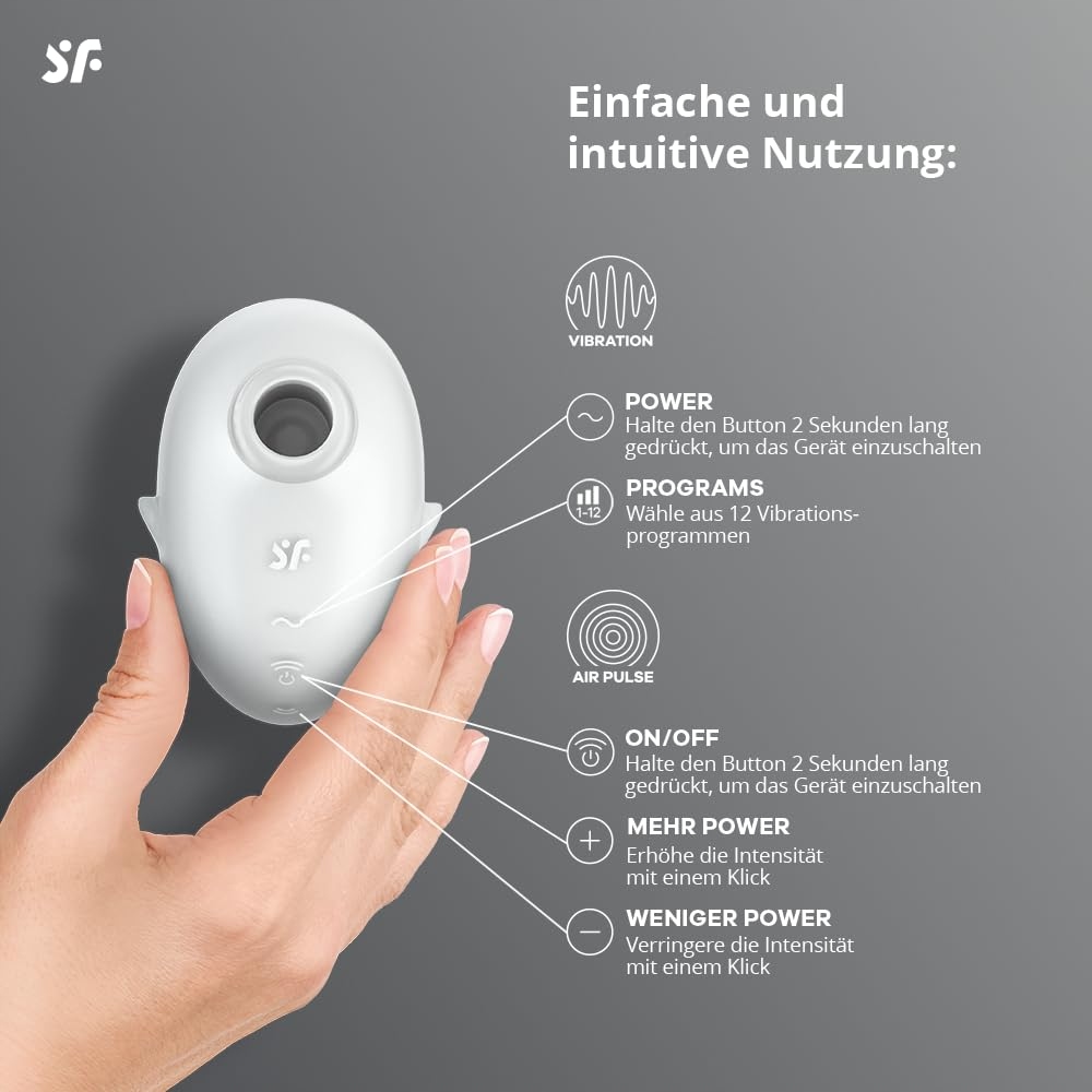 SATISFYER Cutie Ghost Wibrator Airpulse Klitoris Stymulacja Silikon — miniatura 3