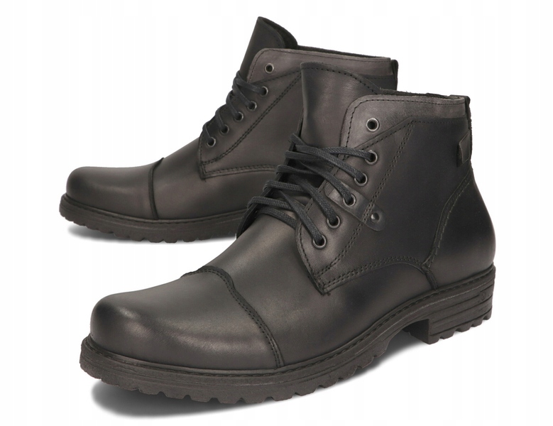 TRZEWIKI ZIMOWE BUTY POLSKIE SKÓRA C15S CZARNY 44 Rozmiar 44