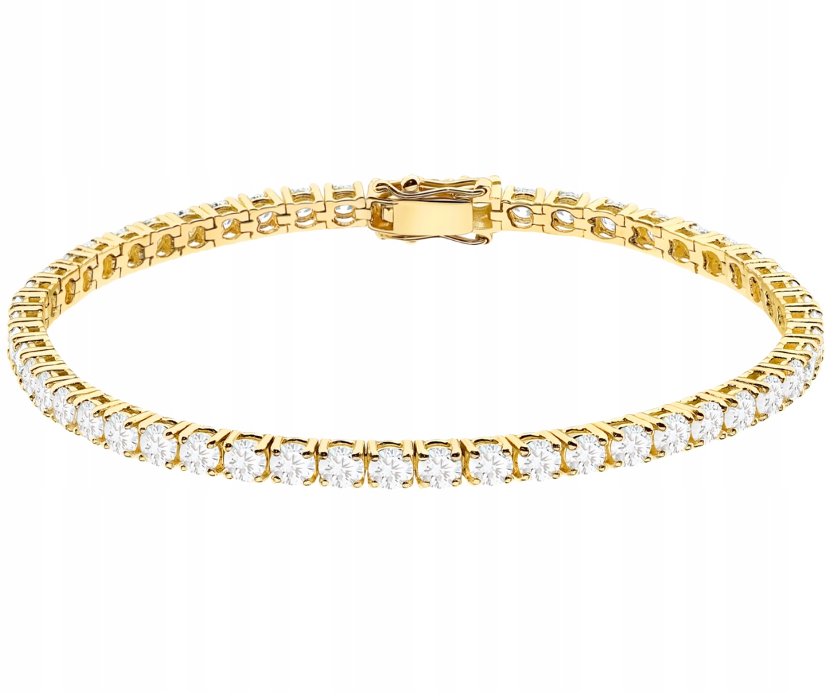 Zlatý náramek 585 s diamanty Lab 4,62 Ct 21 cm Dárek Gravírování