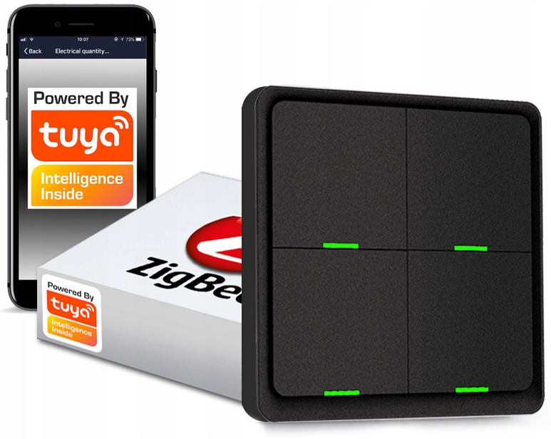 

Pilot Przełącznik 12 scen 4 P ZigBee Tuya czarny