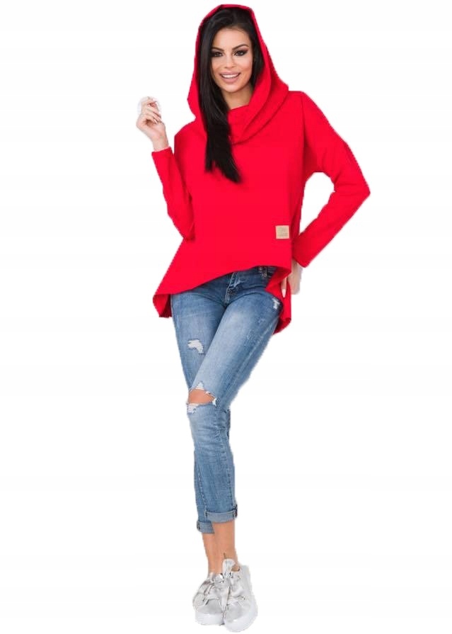 

Asymetryczna Tunika Bluza Sukienka Komin Kaptur S