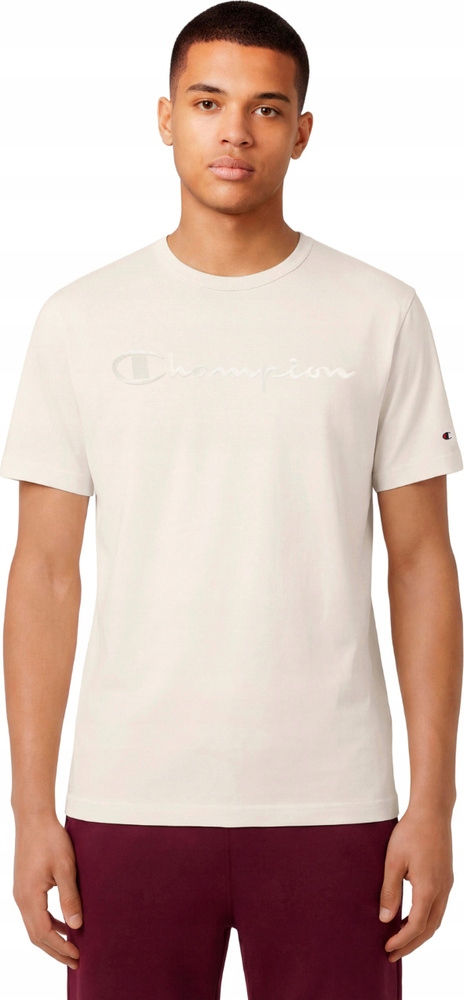 Koszulka Męska Champion Ss Tee Kremowa 220273 YS084 r S
