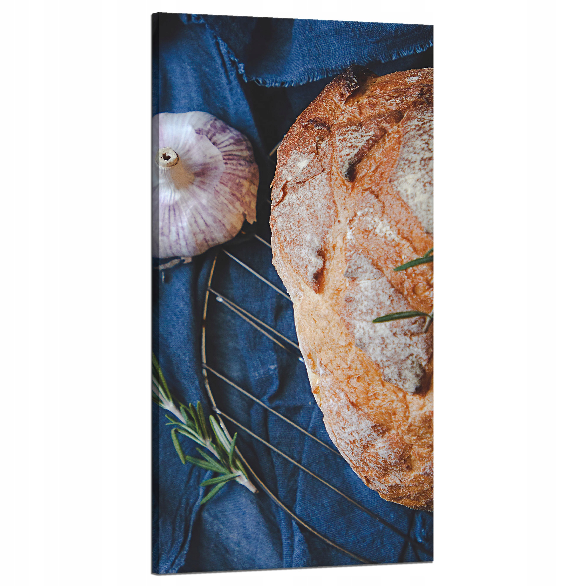 Obraz na plátně Chléb Česnek Snídaně Rozmarýn Vintage 60x120