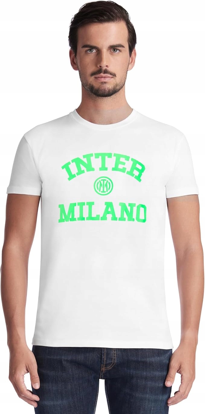 Inter Bílé Pánské Tričko S Zeleným Potiskem Loga L 6_A
