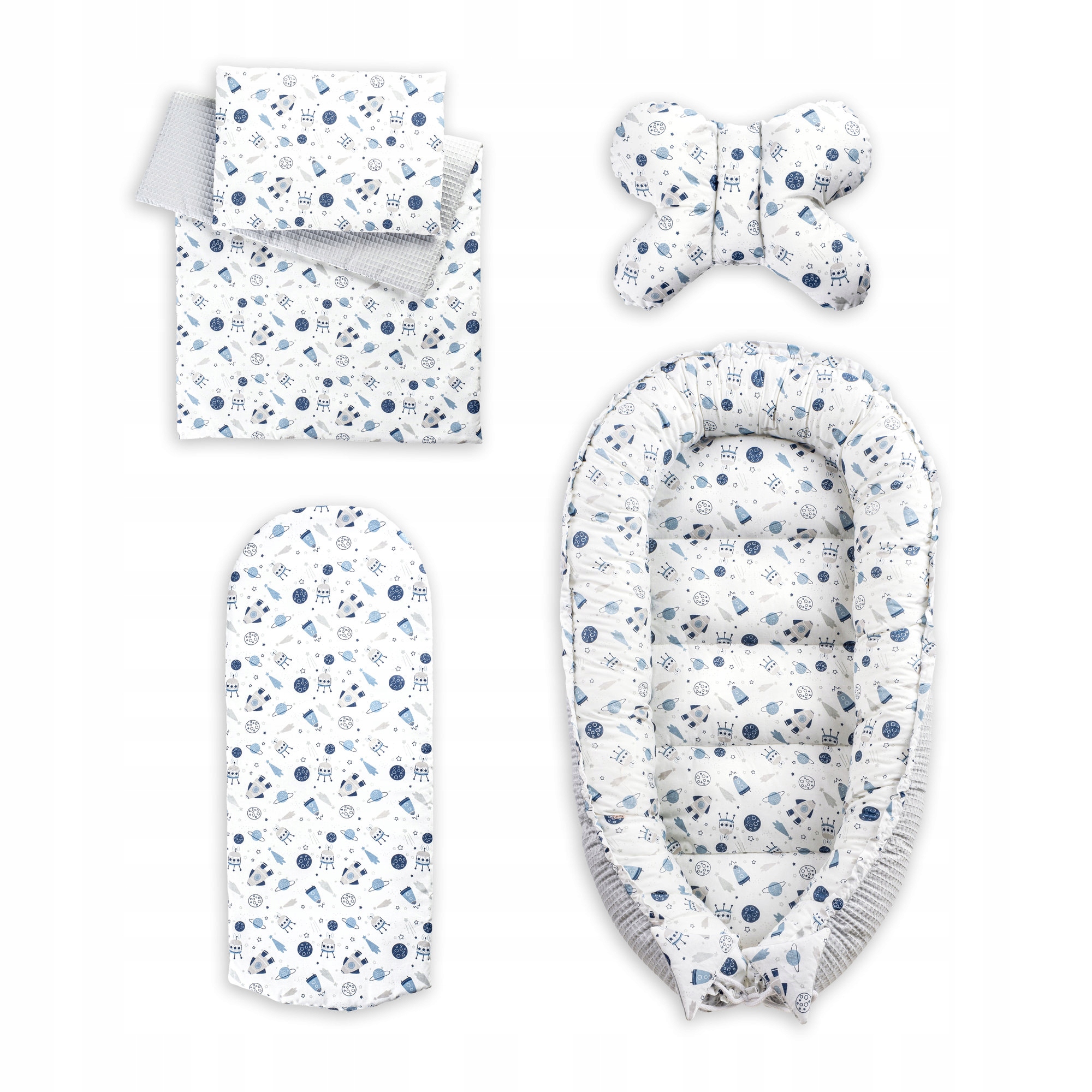 ROŻEK NIEMOWLĘCY OTULACZ ŚPIWOREK BAWEŁNA WIĄZANY WAFEL BECIK KOSMOS Rodzaj rożek