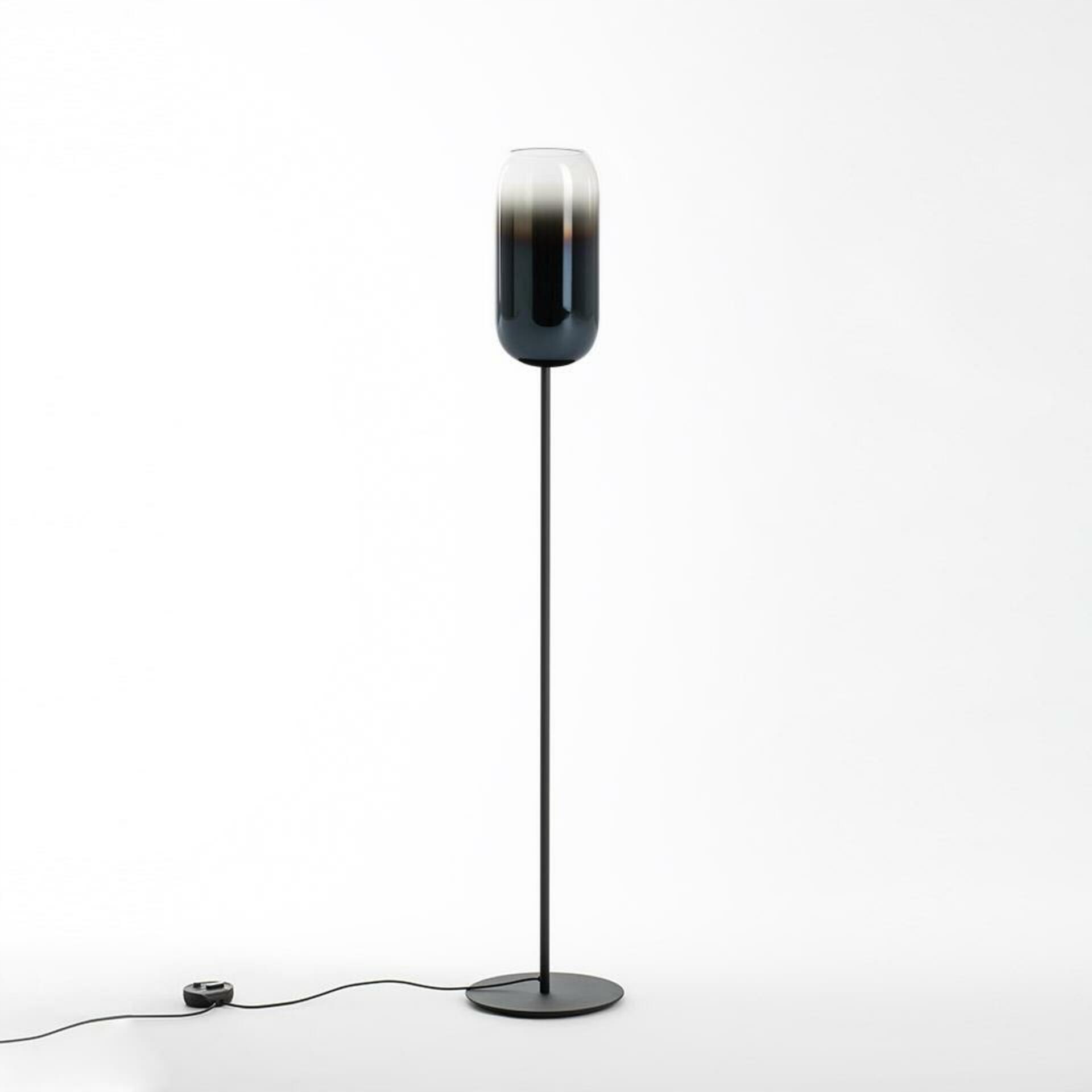 Artemide Gople stojaca lampa 170 cm čierna/modrá design Big E27 20W IP20