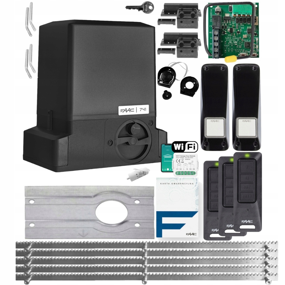 Faac 741 Delta 3 Zestaw do 900kg, 3 Piloty XT4 Fds, Listwa 5m, WiFi