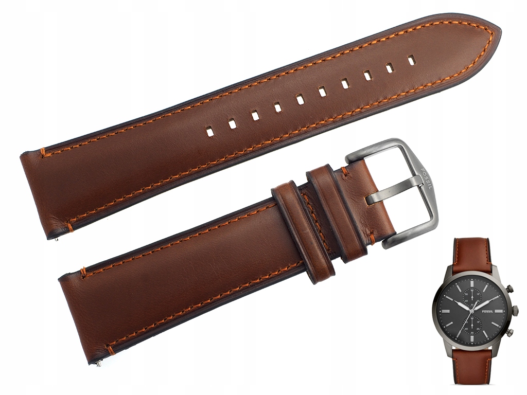 Řemínek k hodinkám Fossil FS5522 hnědý 22 mm