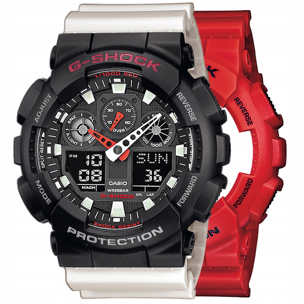 Sada G-shock GA-100B-4AER Černá Bílá