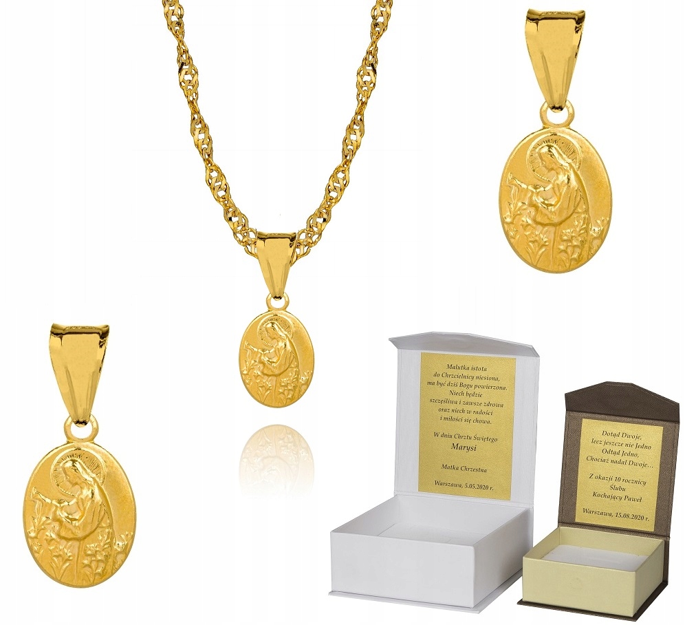 Zlatý řetízek stříbro Medailon Ježíš 40 cm Dedikace S3M34