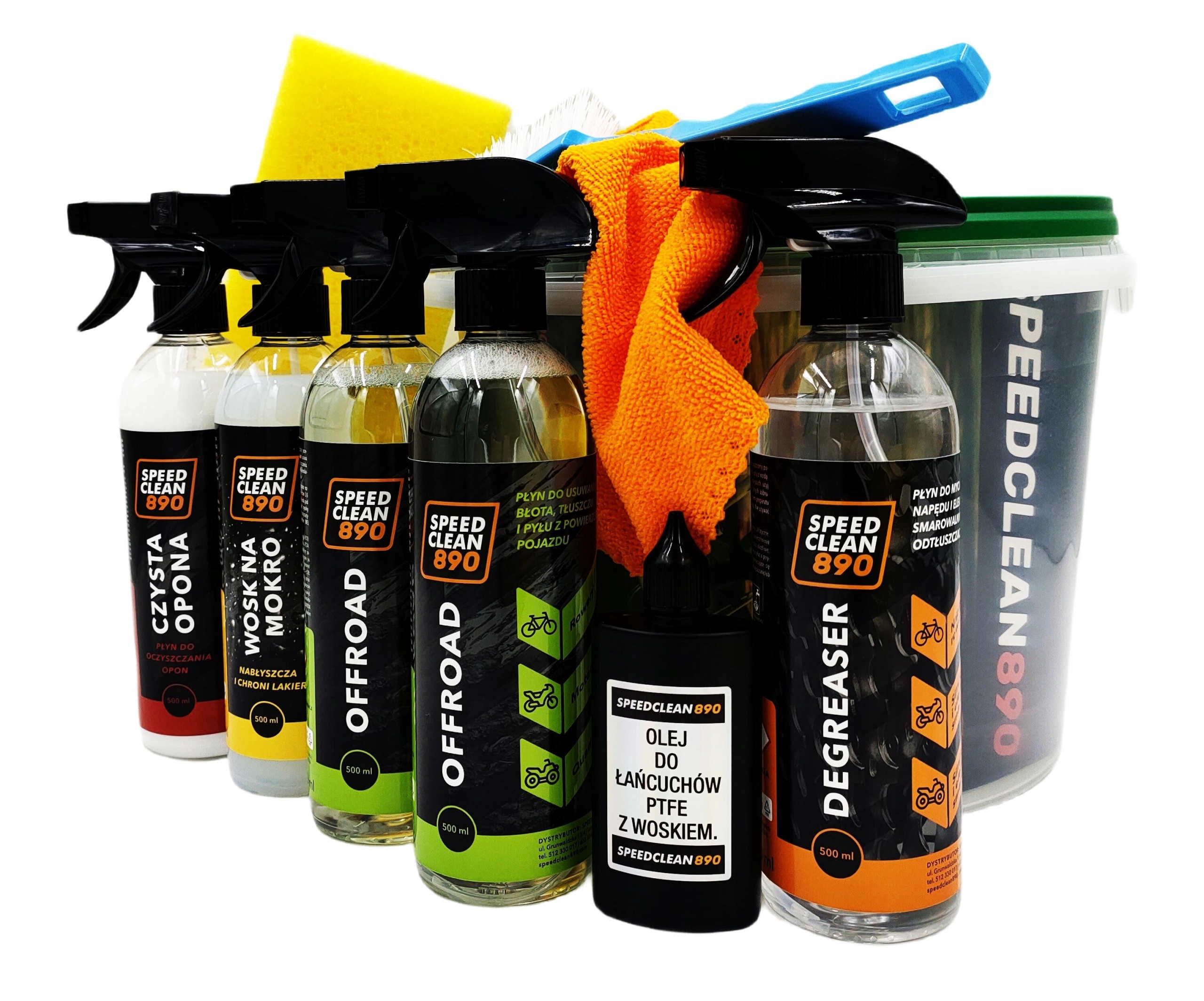 Kompletny Zestaw do czyszczenia mycia pielęgnacji roweru Speedclean wiadro