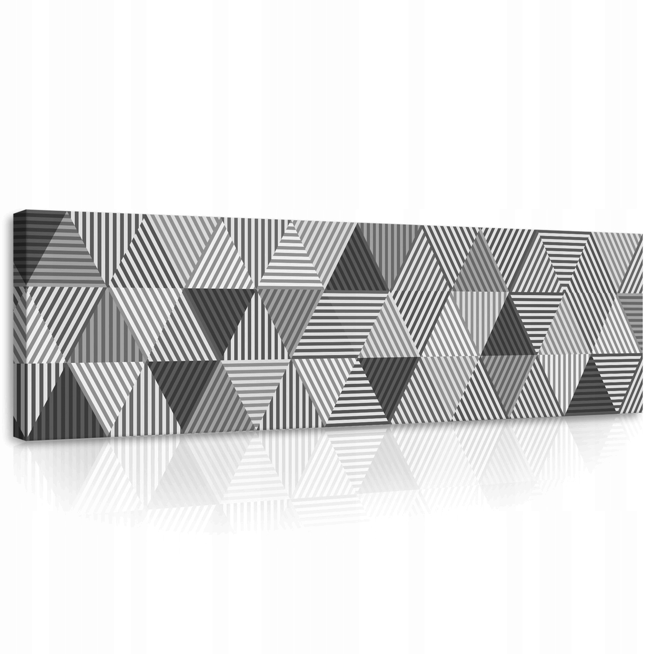 Obraz 145x45 Geometrický vzor trojúhelníky pruhy černobílé abstrakce