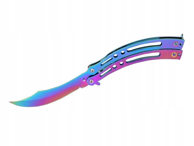 Nóż motylkowy Cs:go BlueBlack balisong motylek niebieski do tricków