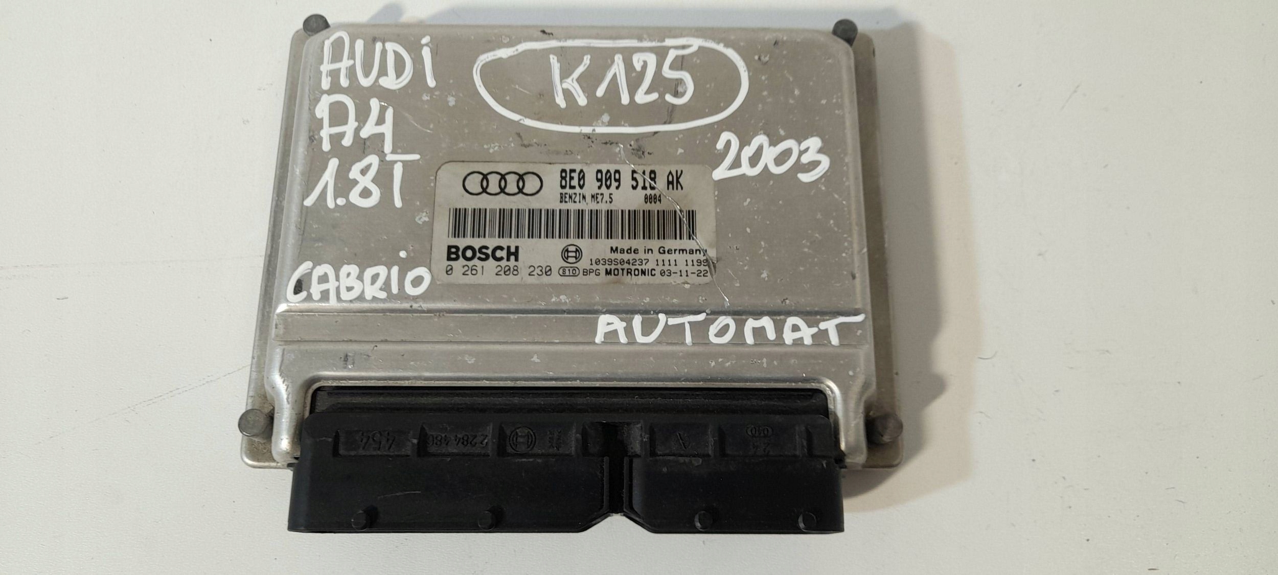 Audi A4 S4 B6 8E 8H control unit of the engine 8E0909518AK (K125)