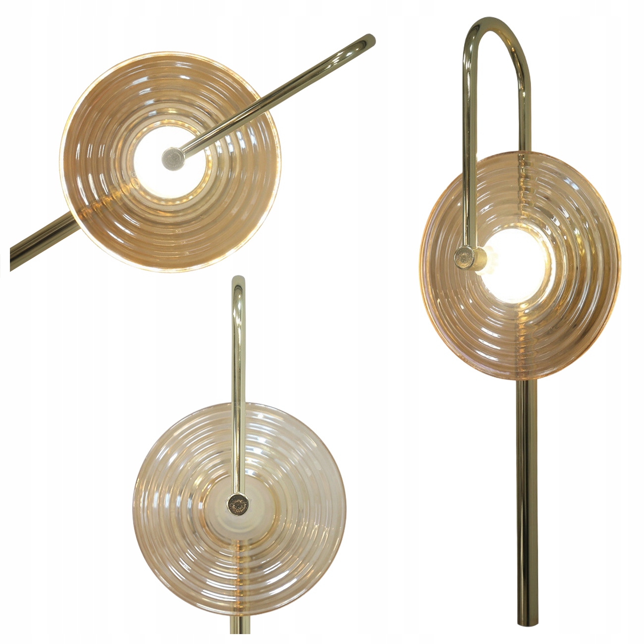 Sklenená Nástenná Lampa Plato Jantárová Led 6W Variabilná Farba Svetla Cct