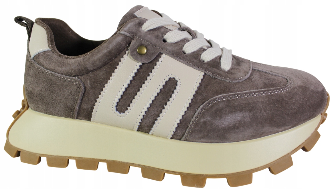 Polobotky Dámské tenisky Goodin GD-XF-207 VEL.37 Kůže Hnědá Semišová
