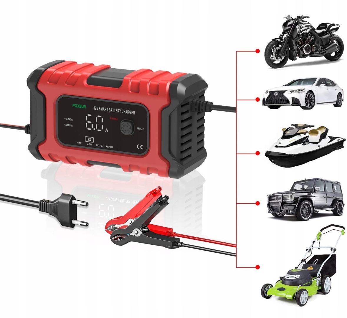 Prostownik AUTOMATYCZNY z Funkcją Naprawy 12V 6A EAN (GTIN) 5905991497011