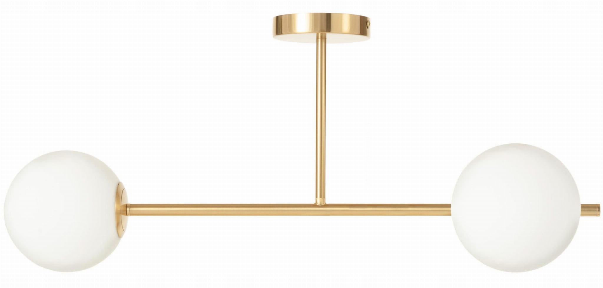 Lampa sufitowa Milano gold podwójna mleczne kule EP1C9