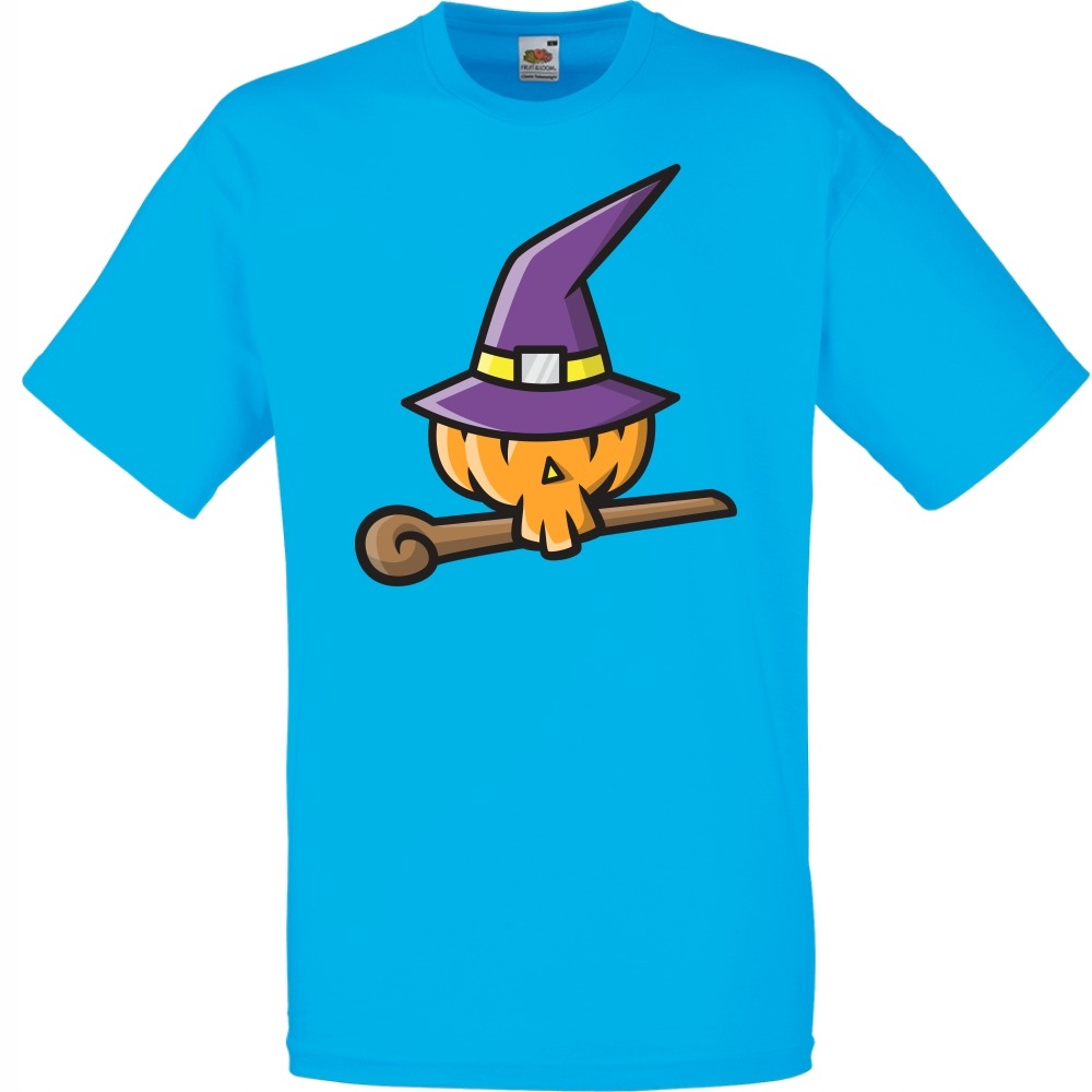 

Koszulka halloween czarownica dynia XL lazurowa