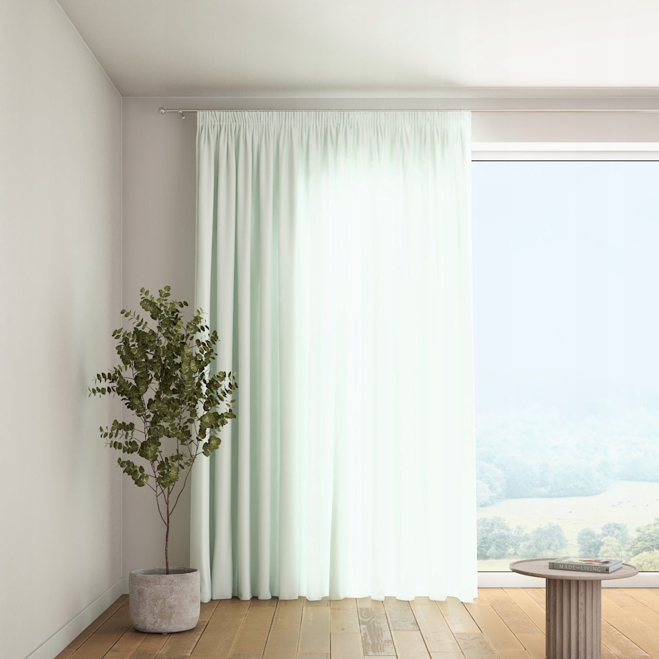 Záves na vlnitej páske 1 ks 130x260 cm zelený