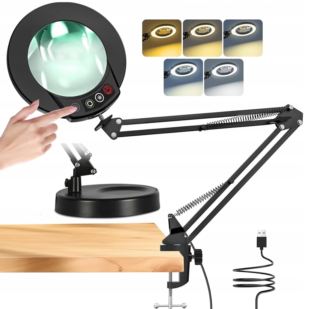 Servisní Lampa Led Lupa Sklo Kosmetická Stolní Lampa