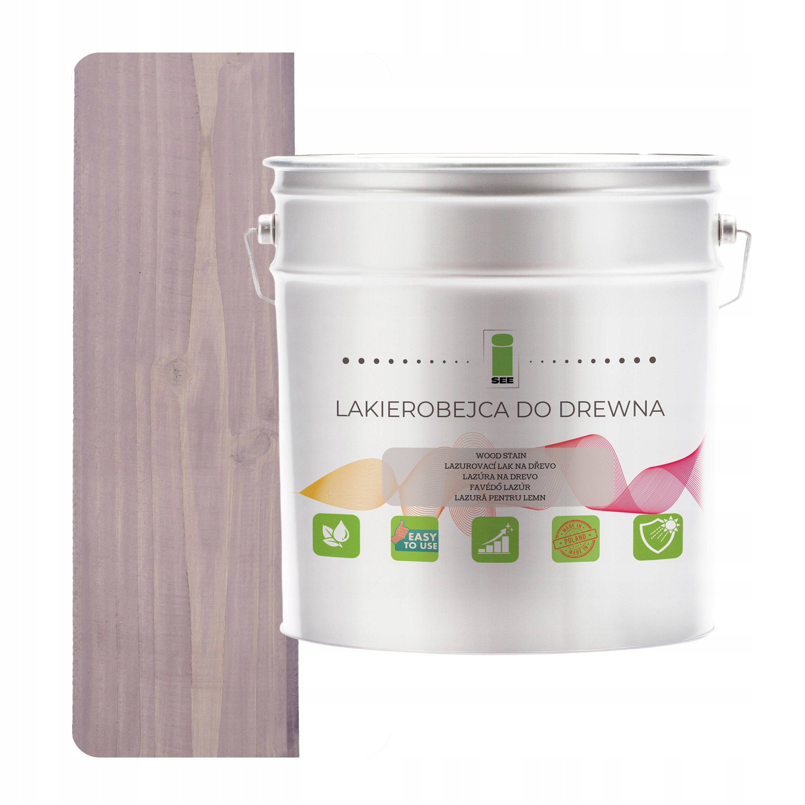 Lak na dřevo šedý hydrofobní bez zápachu, polomatný, 3v1 2,5L H3250