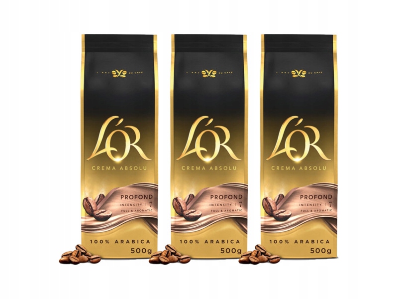 Kawa ziarnista L'or Crema Absolu Profond 3 x 500 g