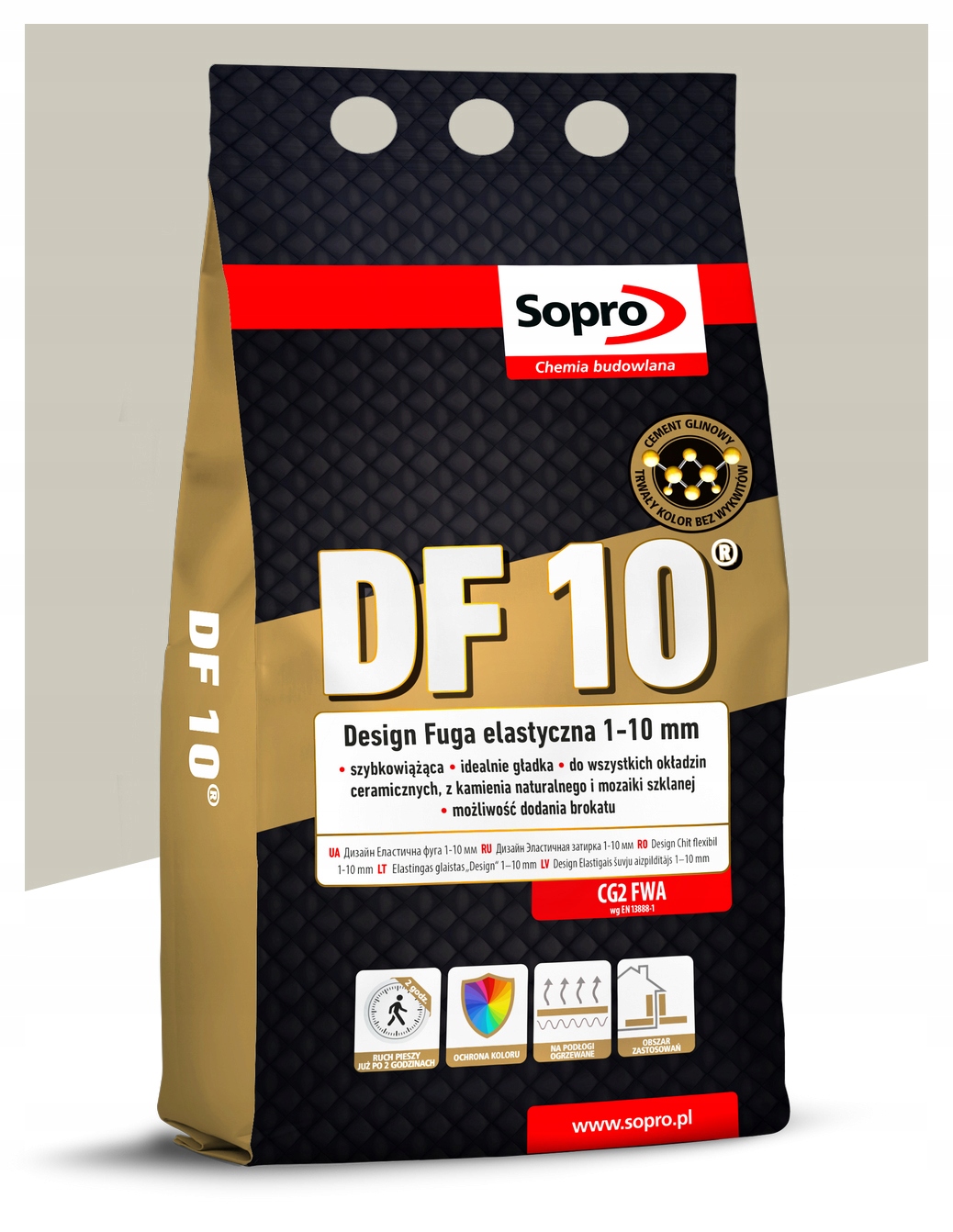 Elastická spárovací hmota 1-10 mm Sopro Df 10 4 kg Světle béžová 29 spárovací malta