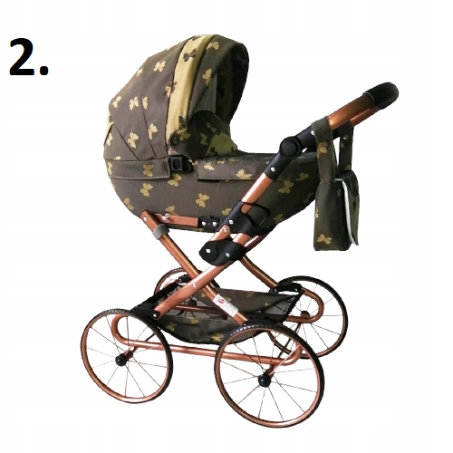 Wózek dla lalki głęboki Retro lalkowy Duży Polski Seria Dalia Retro