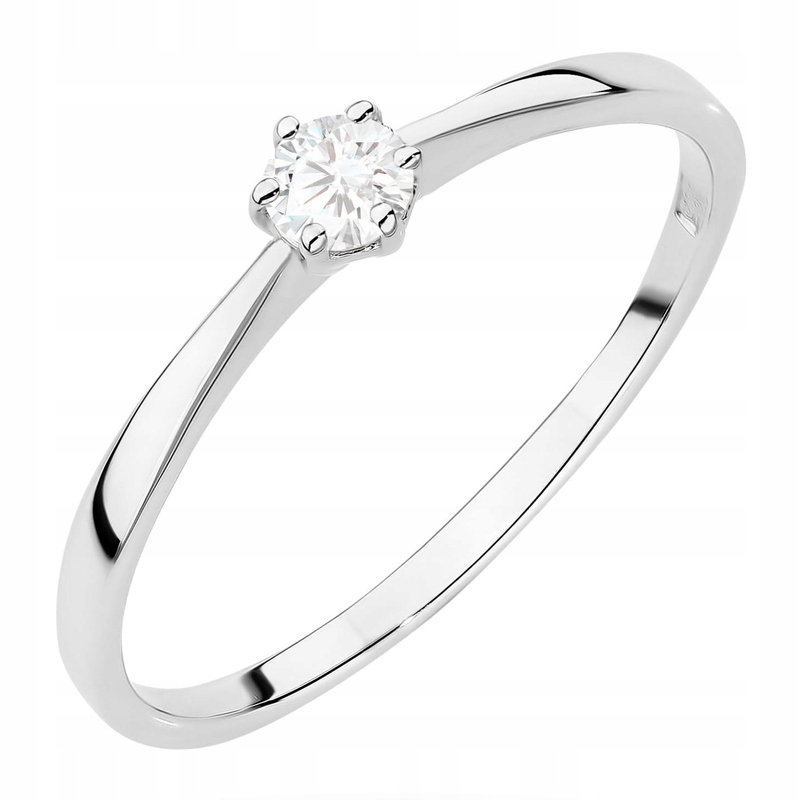 Klasický Zlatý Prstýnek pr. 585 s laboratorním diamantem 0,10 ct 14k
