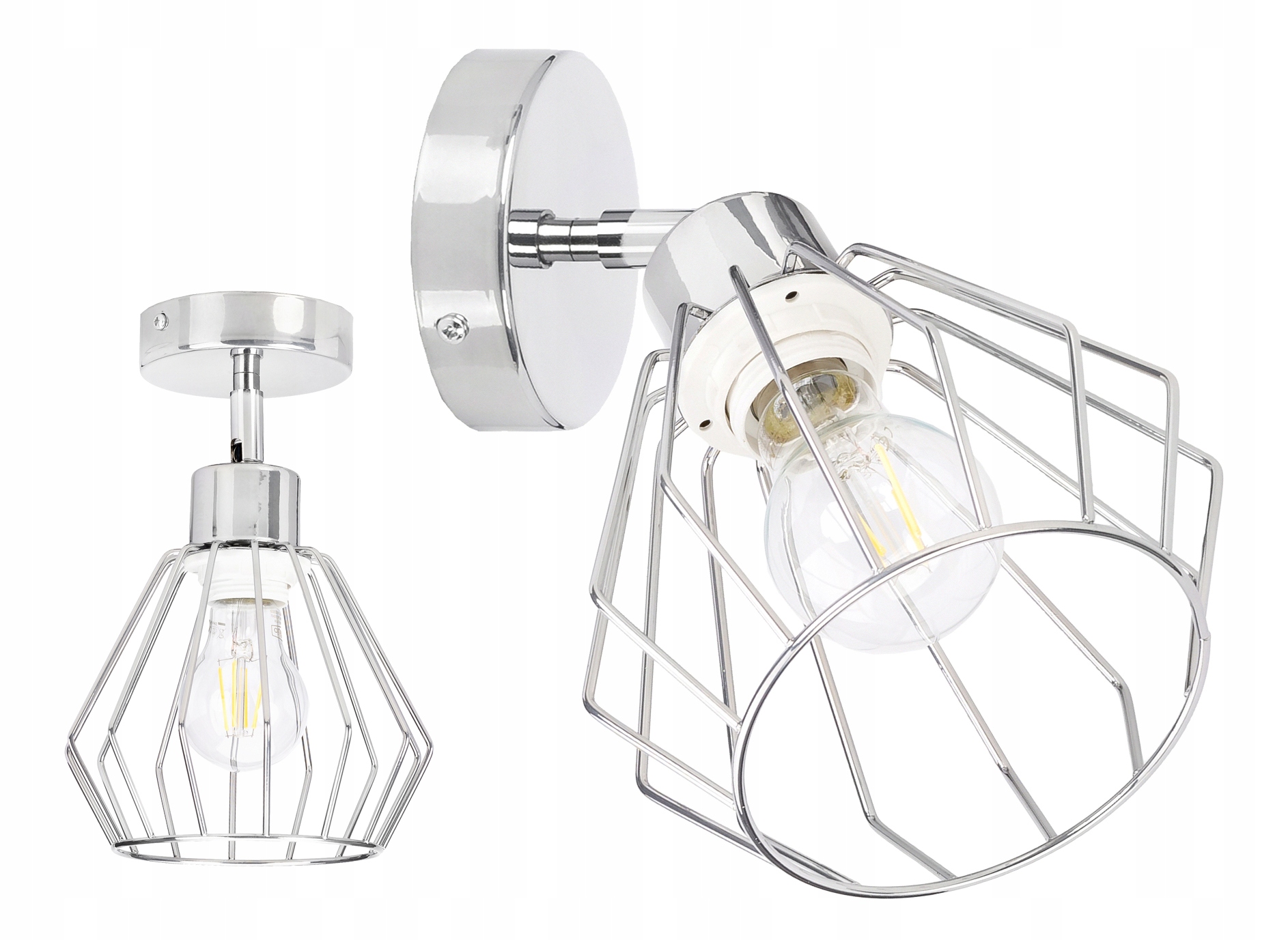 

Lampa Kinkiet ścienny ruch loft drut na E27 chrom