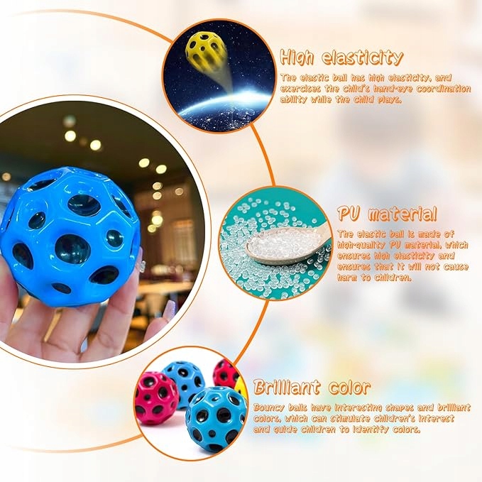 Astro Jump Ball rugalmas gumilabda 6 db Fajta stresszoldó labdák