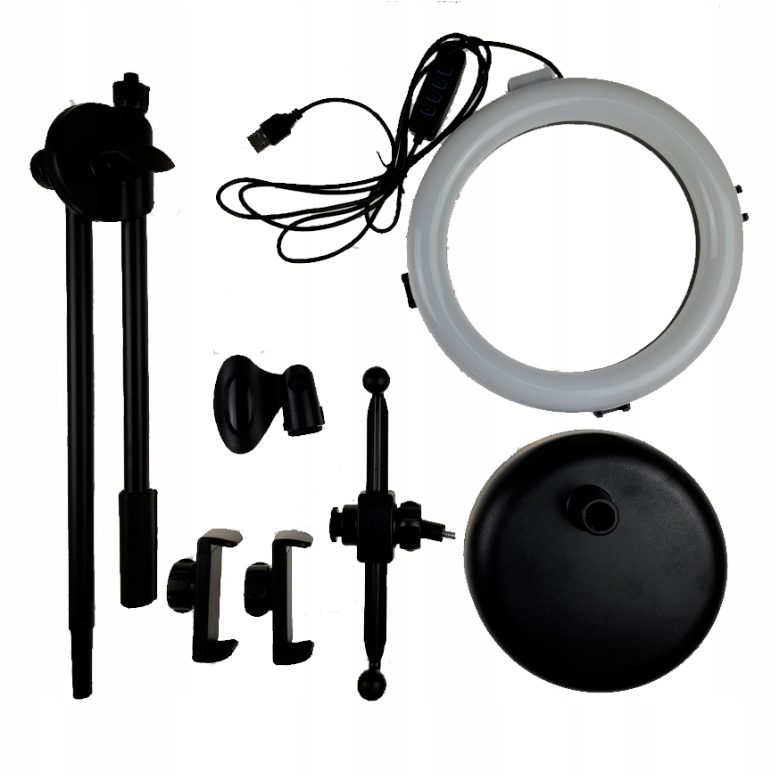 Statyw na mikrofon smartfon lampa LED Ring do telefonu Kaline R-123 Waga produktu z opakowaniem jednostkowym 1.84 kg