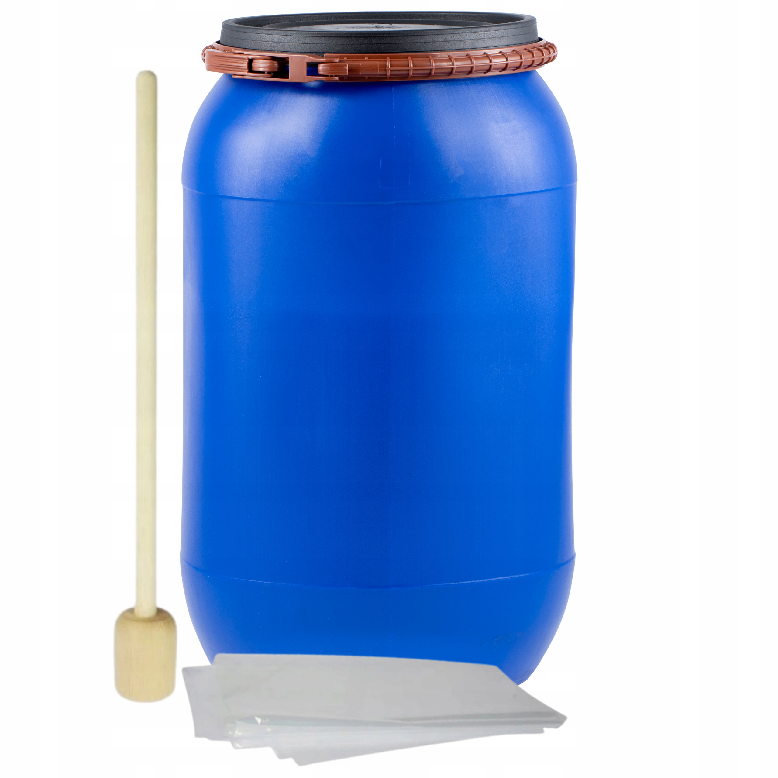 BECZKA PLASTIKOWA 85L DO KISZENIA KAPUSTY +TŁUCZEK+WOREK ZESTAW DO KISZENIA