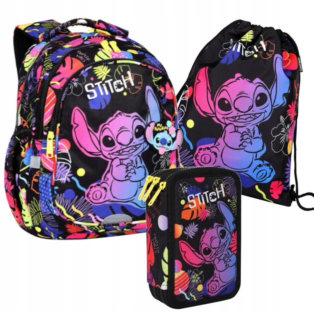ZESTAW 3-ELEMENTÓW SZKOLNYCH LILO&STITCH BLACK DISNEY COOLPACK