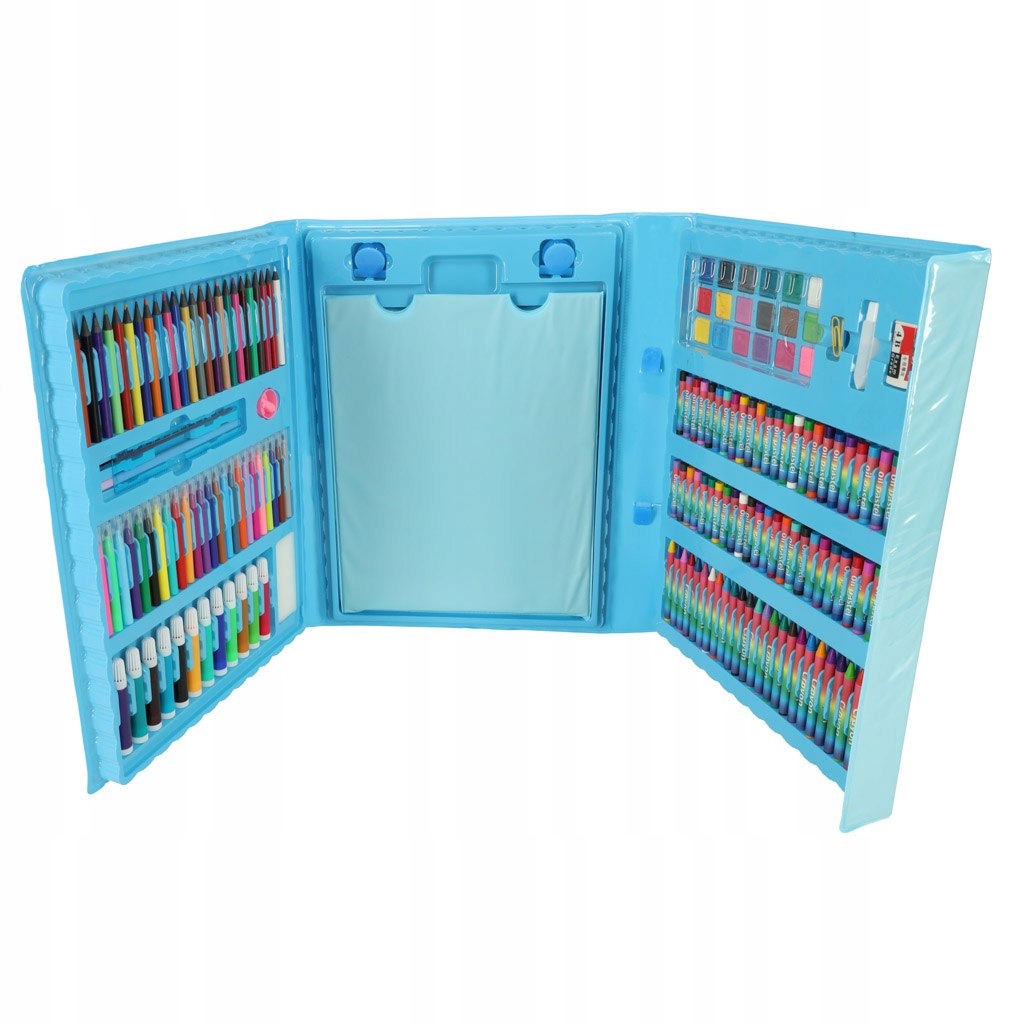 Zestaw plastyczny do malowania w walizce 208el niebieski Kolor Wielokolorowy