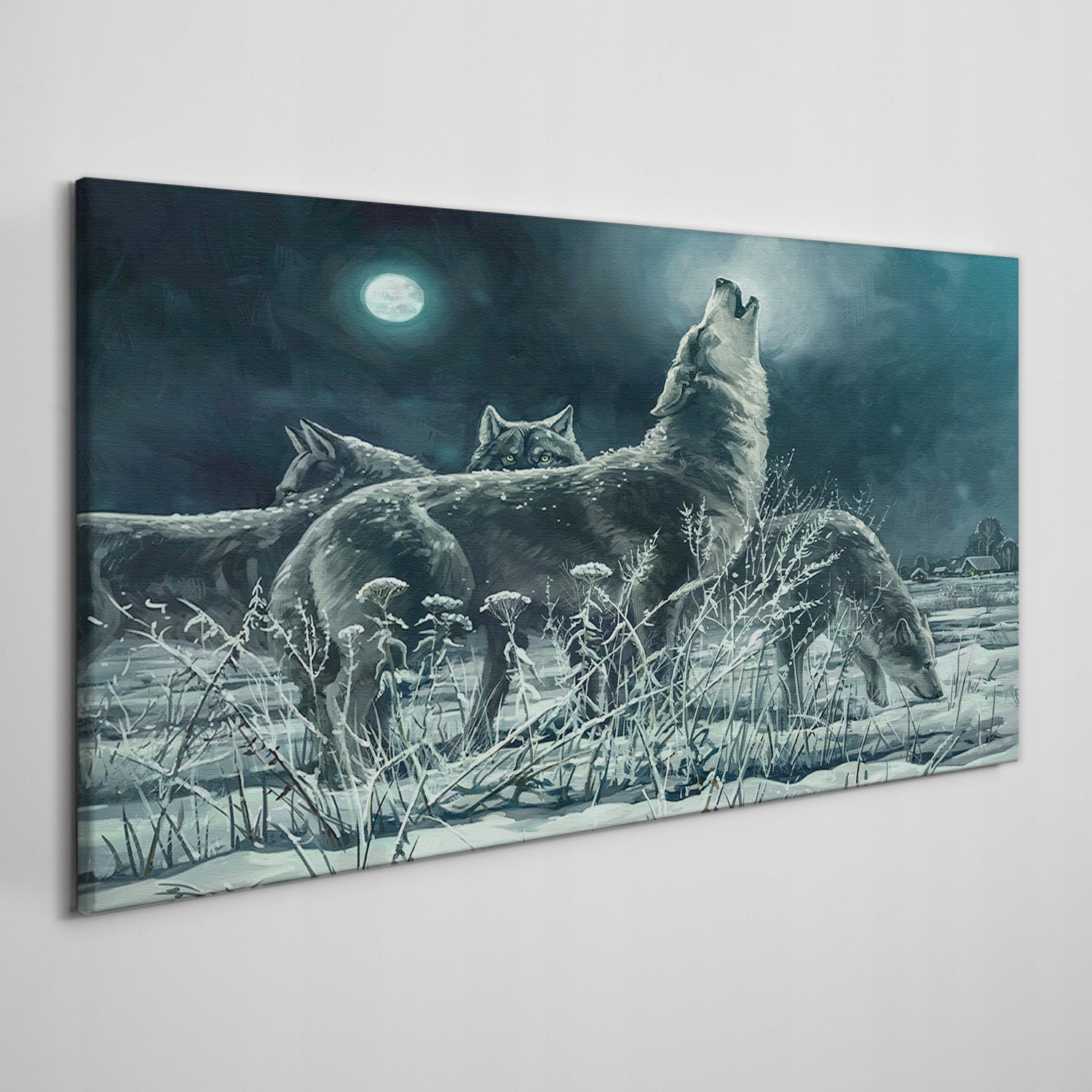 

Obraz na płótnie Malarstwo zwierzęta wilki 120x60